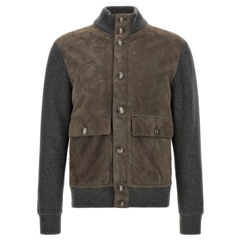 Brunello Cucinelli Men Suede And Wool Jacket